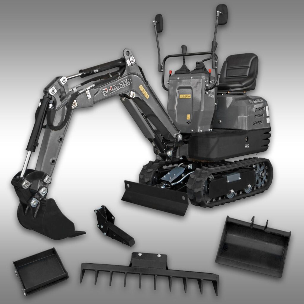 JANSEN MB-500 Mikrobagger Komplett-Set mit Anbaugeräten