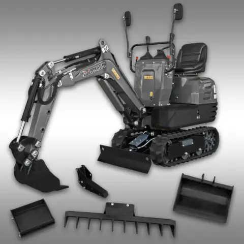 JANSEN MB-500 Mikrobagger Komplett-Set mit Anbaugeräten